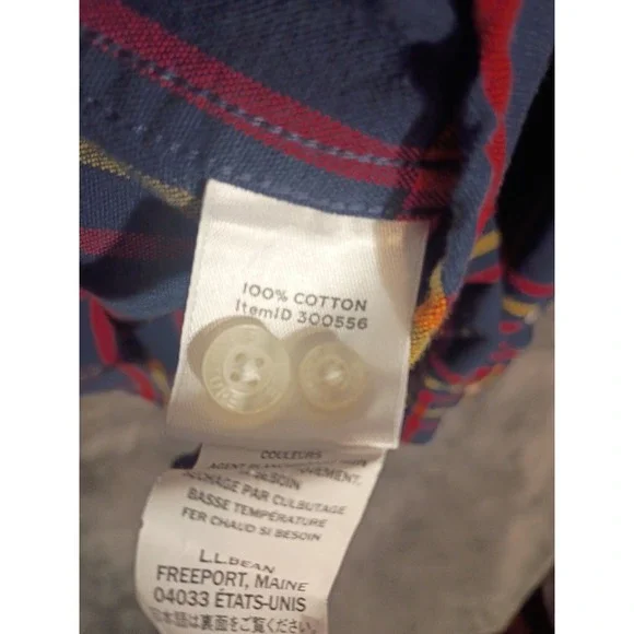 LL Bean Signature Oxford Plaid Mens Shirt XXL Slim Fit Casual Work wear - Picture 3 of 7